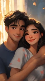 Tender Moment Together: A Warm Embrace.