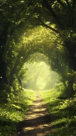 Forest Path Canopy with Directional Sunlight