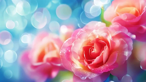 Macro Photorealistic Rose With Bokeh Depth Effect.