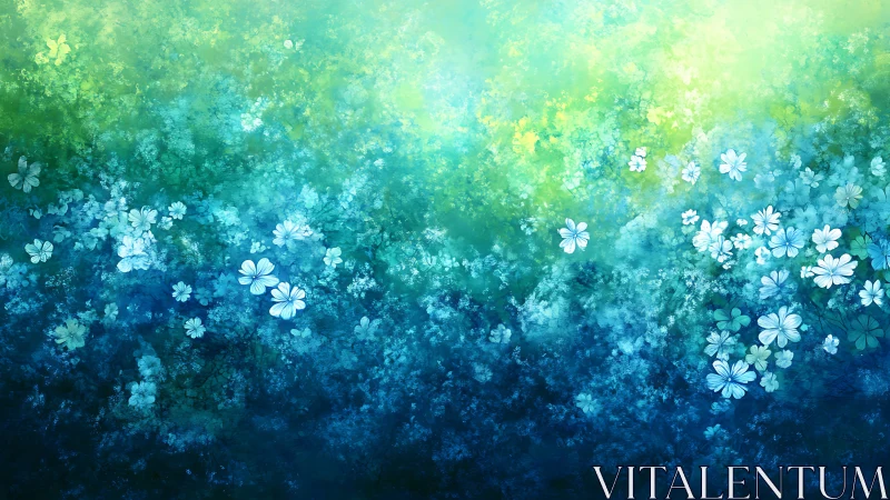 Aquamarine Dreams Bloom Where Starlight Kisses the Gradient