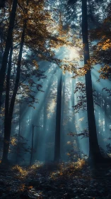 Luminous Cathedral Through Ancient Forest Canopy