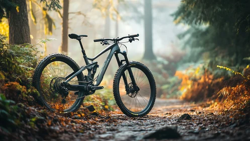 Autumn's Velvet Trail: Mountain Bike Dreams in Golden Woods.