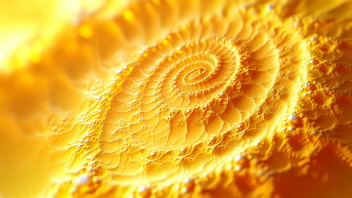 Golden logarithmic spiral fractal surface with shallow depth