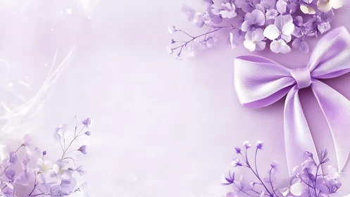 Ethereal Purple Floral Composition with Gradient Ribbon Bow Detail