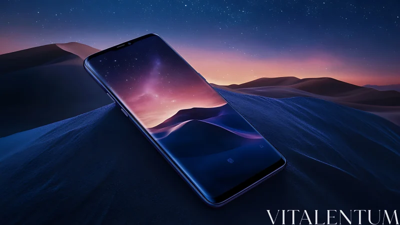 Bezel-less smartphone integrates seamlessly with nocturnal dune horizon