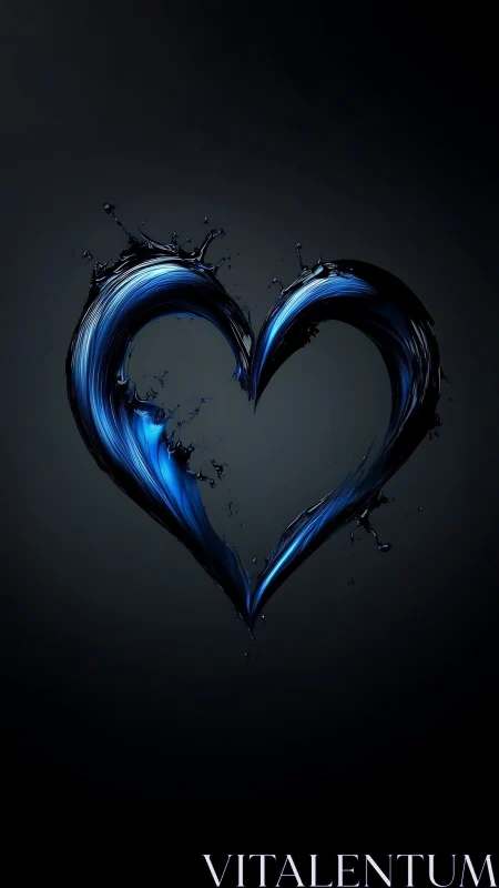 Luminescent Liquid Heart Form with Dynamic Splash Motion