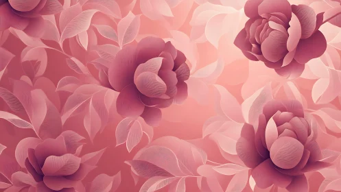 Layered Pink Blooms: Soft Floral Textile Design