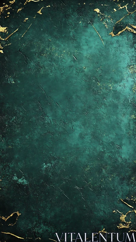 Emerald patina horizon kissed by wandering veins of gold.