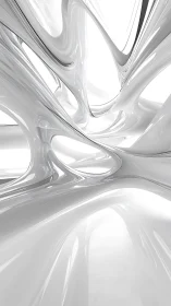 Parametric chrome ribbons form fluid, high-key 3D continuum