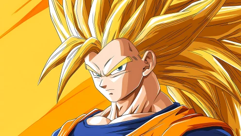 Solar-maned warrior glaring through a storm of golden power.