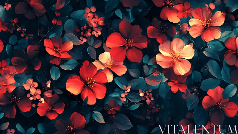 Luminous Floral Cascade Against Deep Twilight.