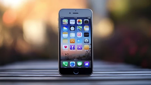 iOS Smartphone Display Showcasing App Ecosystem.