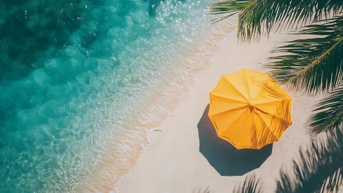 A Golden Umbrella Awaits Your Beach Day Escape.