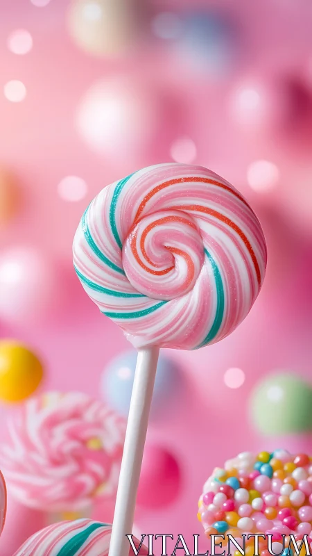 Swirled Candy Dream Lollipop on Pastel Paradise.