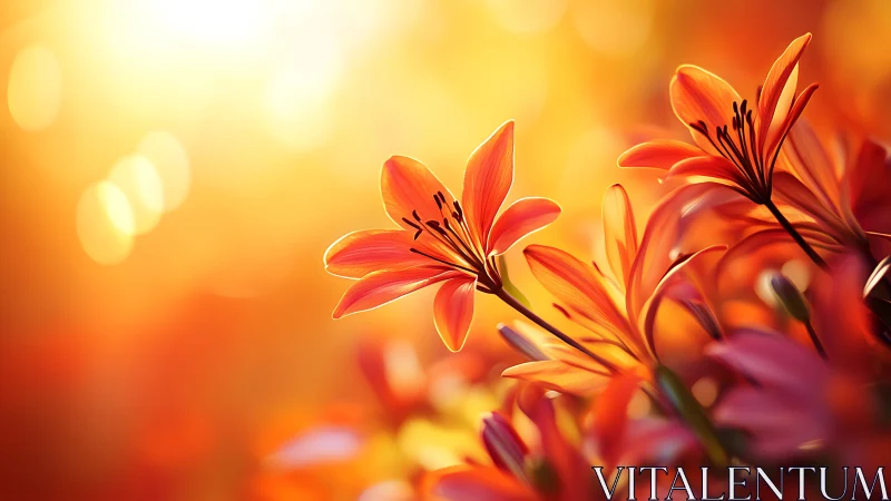 Luminous Lilies Ablaze in Honeyed Reverie.