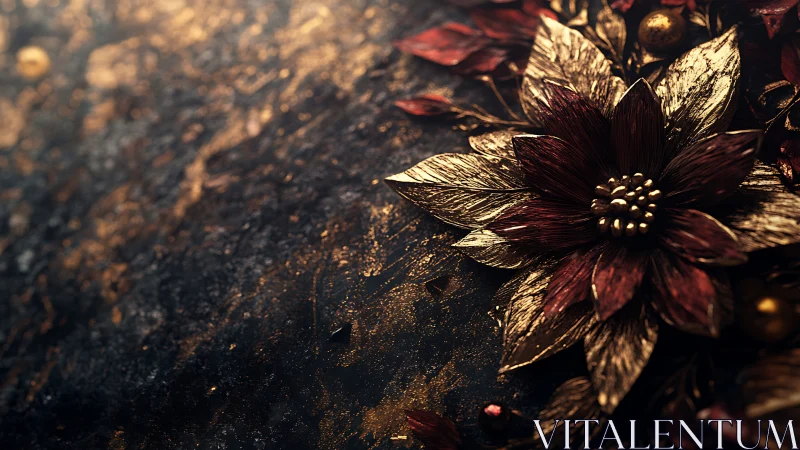 Golden petals glowing softly on a dark, dreamy canvas.