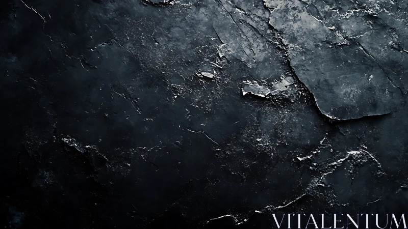 Dark cracked stone surface with irregular layered texture.