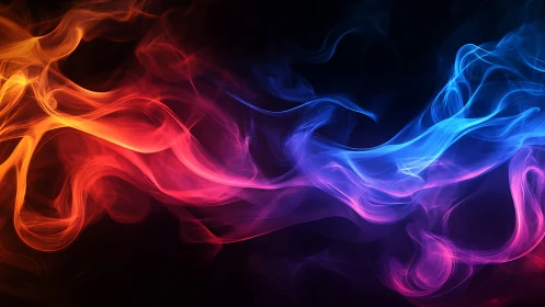 Neon Fluid Dynamics: Incandescent Wave Motion Against Black.