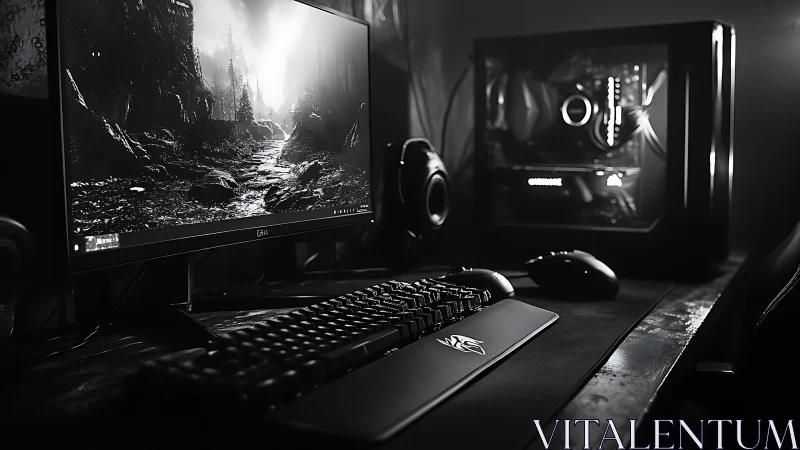 Moody gaming desk glows with a powerful custom PC setup