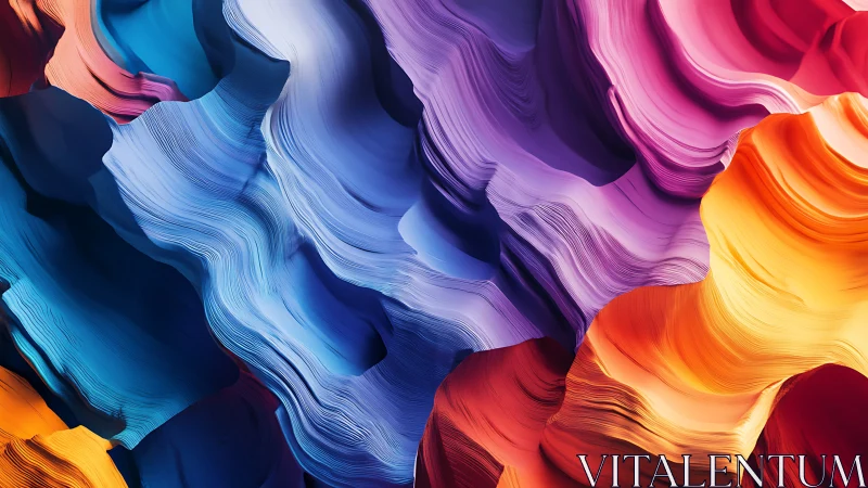 Layered color waves flow like abstract painted canyons