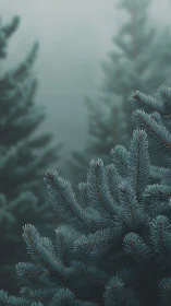 Pine needles whisper softly into a mist-wrapped forest hush
