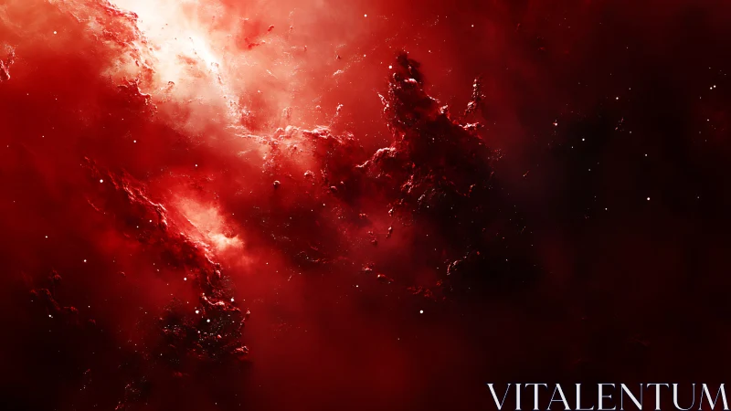 Glowing crimson nebula cradling distant starlit whispers.