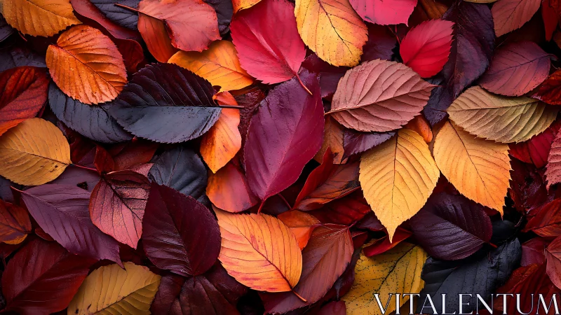 Crimson, amber, and plum leaves weaving autumn tapestry.
