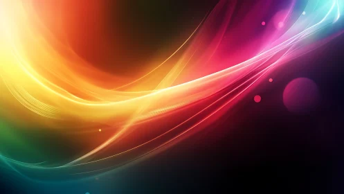 Spectral lightwave arcs over gradient void in digital space.