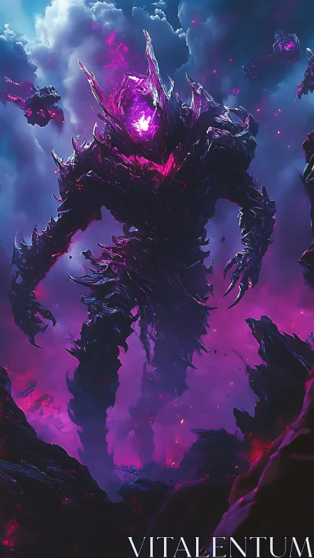 Colossal void-titan of crystalline shadow with magenta core