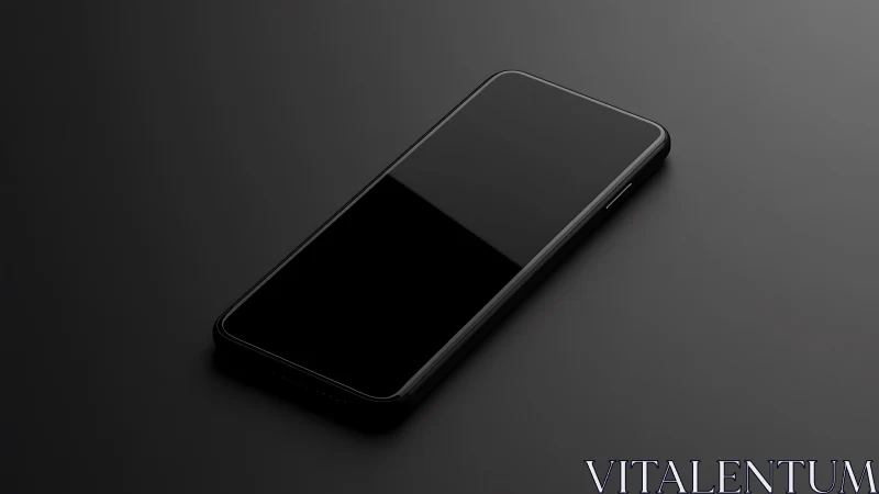 Sleek modern smartphone rests peacefully on gray surface