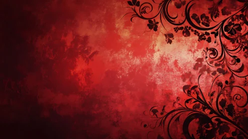 Crimson Whispers Dancing Through Ornate Shadow Vines