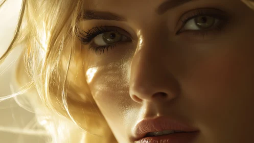 Photorealistic close-up portrait with warm cinematic lighting.