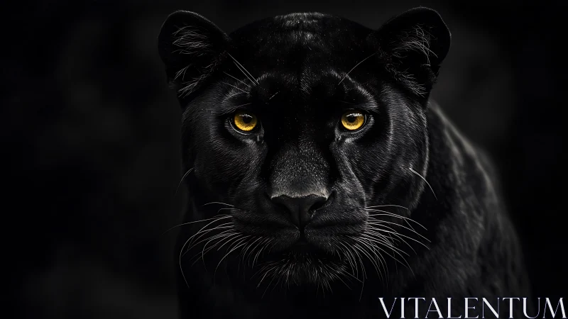 Mesmerizing Black Panther with Golden Eyes