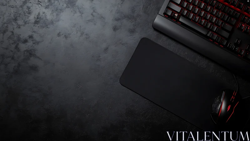 Midnight command deck with crimson wired gaming guardians.