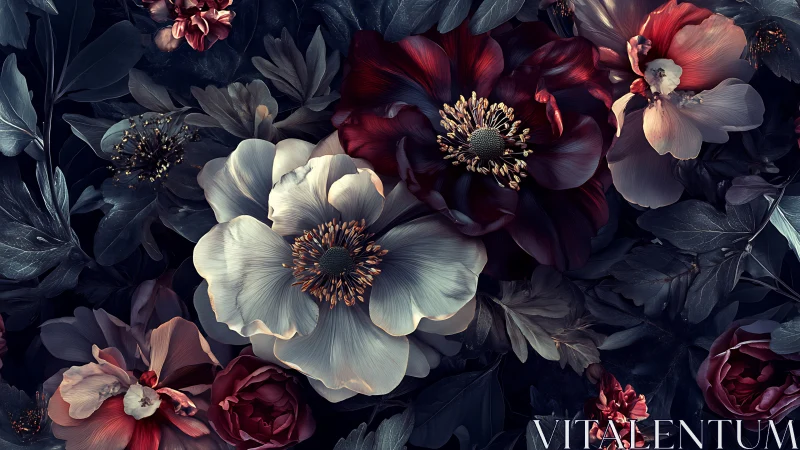 Nocturnal Bloom Symphony: Where Moonlight Meets Velvet Petals.