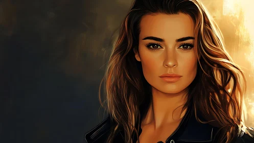 Golden hour portrait of a confident, softly lit woman.