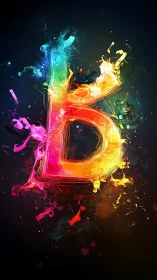 Color-splashed letter B erupts like neon paint in motion