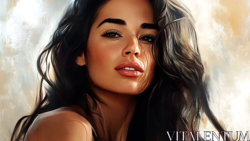 Sunlit siren gazes through painterly whispers of light.