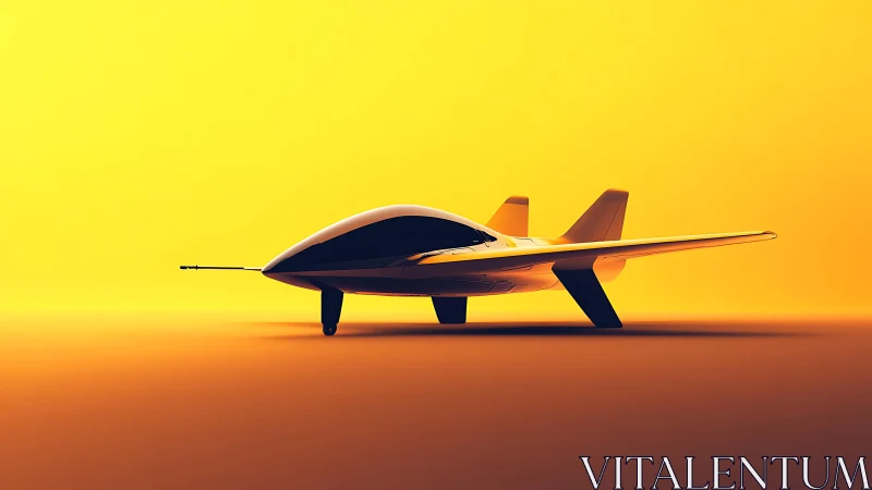 Aerodynamic concept jet rendered in high-contrast gradient field.