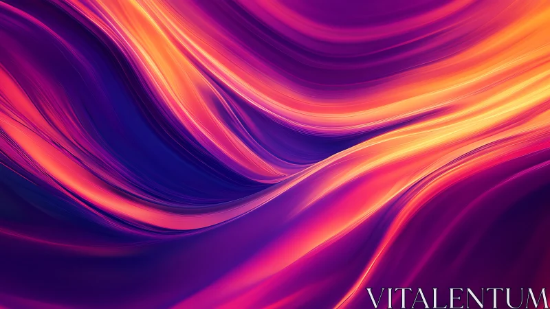 Glowing waves of color flow gently in a dreamy abstract scene