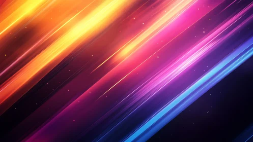 Diagonal luminous light trails in multicolor gradient spectrum