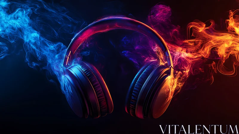 Dual-tone headphones glow with immersive fire and ice energy.