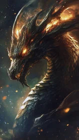 Infernal draconic titan with molten crest and ember gaze.