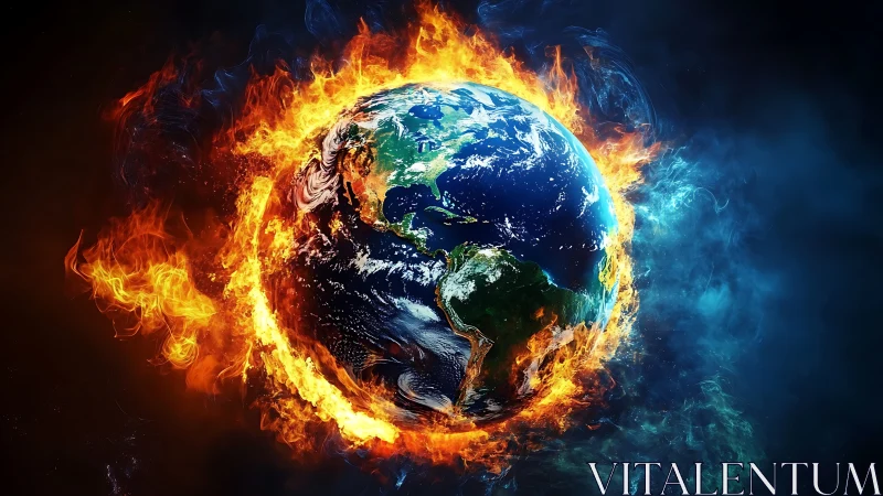 Earth Engulfed in Radiative Thermal Energy and Plasma Combustion.