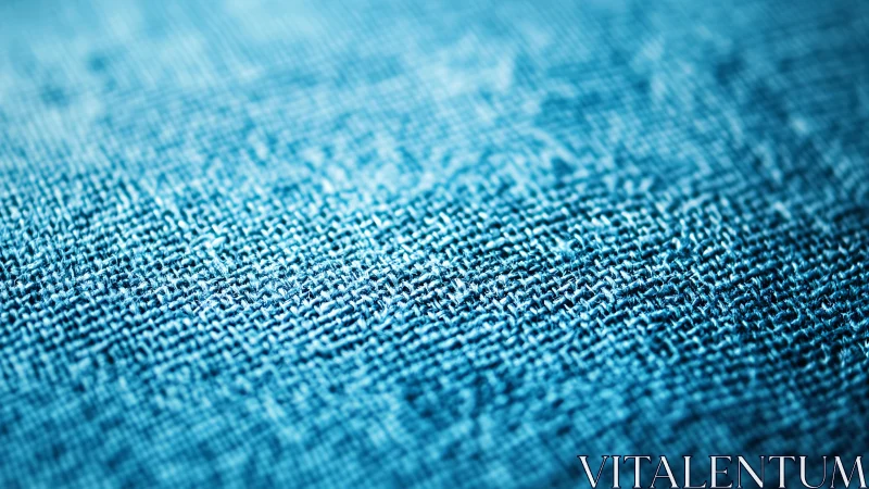 Blue Textile Weave Pattern in Sharp Detail