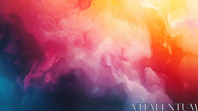 Luminous chromatic nebula abstraction in fluid digital painting.