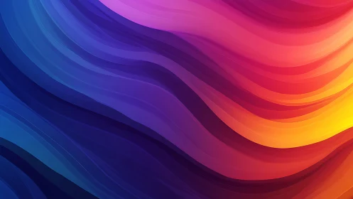 Vibrant multicolor curved wave layers in gradient motion.