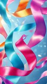 Flowing Ribbons: Vibrant Abstract Composition