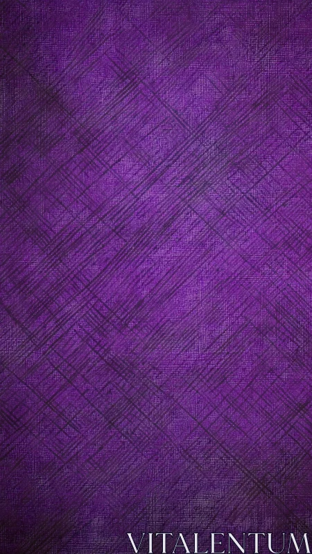 Diagonal graphite grid overlays textured violet woven field