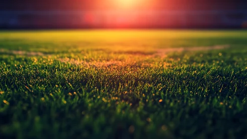 Sunlit sports field glowing with warm, peaceful energy.